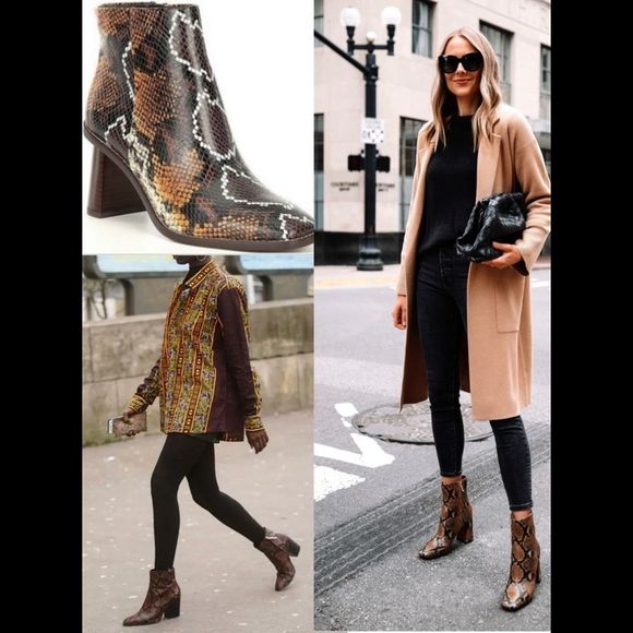 Gibson & Latimer VINA Snake Embossed Leather Boots - Picture 3 of 16